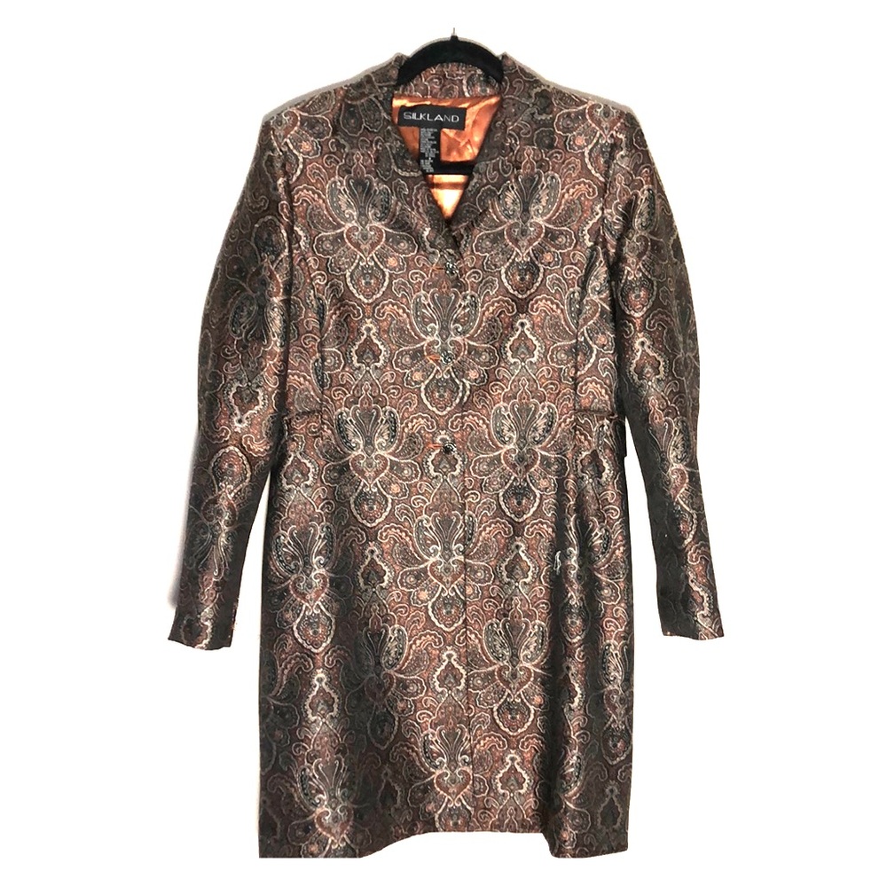 Vintage Brown paisley long line blazer